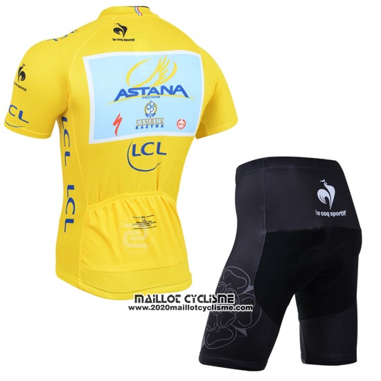 2014 Maillot Ciclismo Tour de France Lider Astana Lider Jaune Manches Courtes et Cuissard
